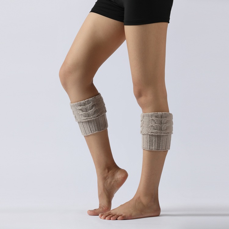 Winter Cable Knit Boot Cuffs Elastic Crochet Leg Warmer Sock Thermal Boot Topper